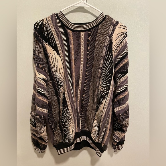 Croft & Barrow Vintage Coogi Style 3D Textured Sweater Grey Black Size Large - Picture 2 of 12